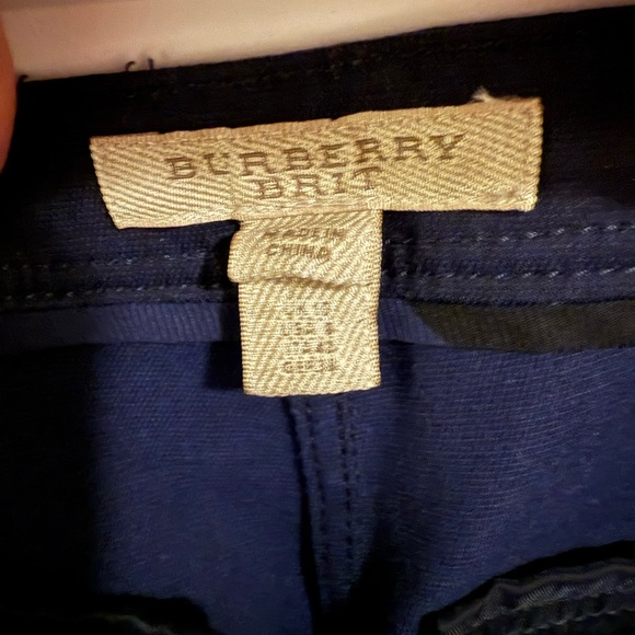 Burberry Brit Navy Blue Tailored Pants Women’s Classic Slim Trousers - Picture 2 of 5